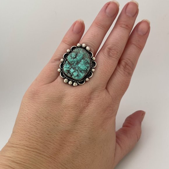 Rough Turquoise and Sterling Silver Ring - Picture 11 of 13